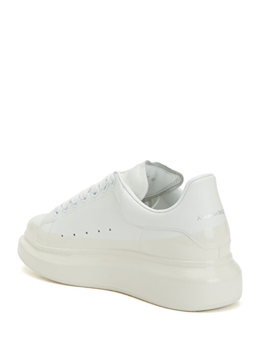Oversized Beyaz Kadın Deri Sneaker - Görsel 4