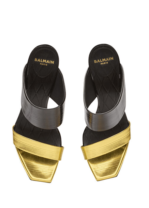 Siyah Gold Kadın Deri Terlik - Görsel 7