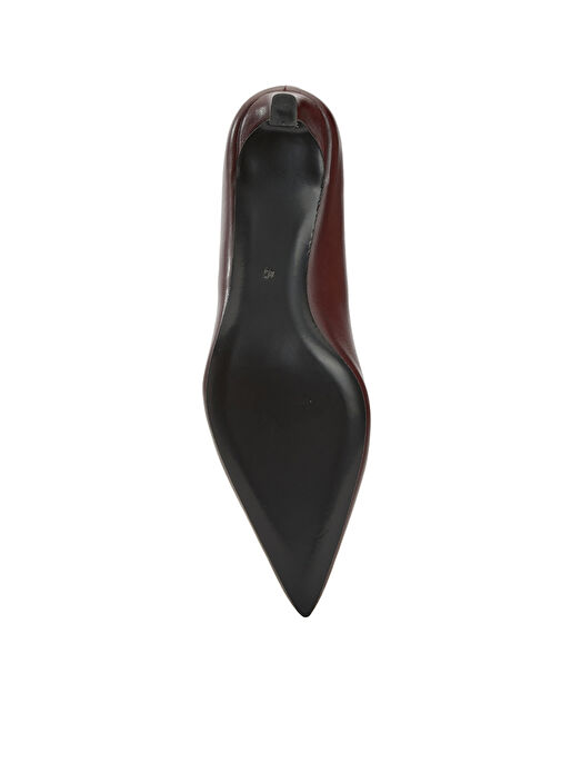 Bordo Deri Topuklu Ayakkabı - Görsel 6