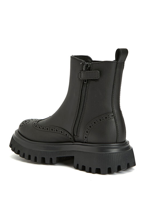 Siyah Erkek Çocuk Deri Bot - Görsel 4