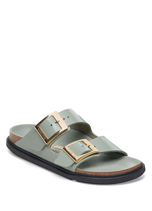 Arizona Droplet Su Yeşili Kadın Deri Terlik - Görsel 4
