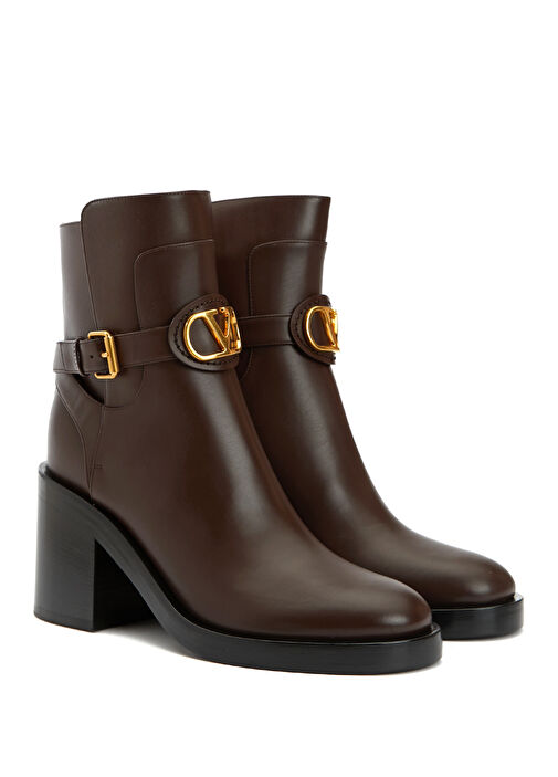 Kahverengi Kadın Deri Bot - Görsel 3