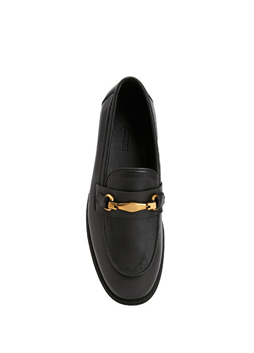 Siyah Kadın Deri Loafer - Görsel 5