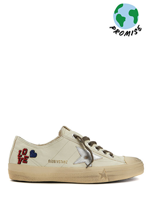 V-Star Ekru Kadın Deri Sneaker - Görsel 2