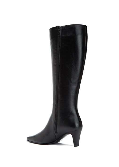 Siyah Topuklu Deri Çizme - Görsel 4