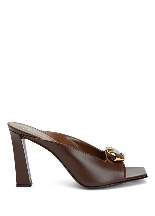 Kahverengi Kadın Deri Terlik - Görsel 2