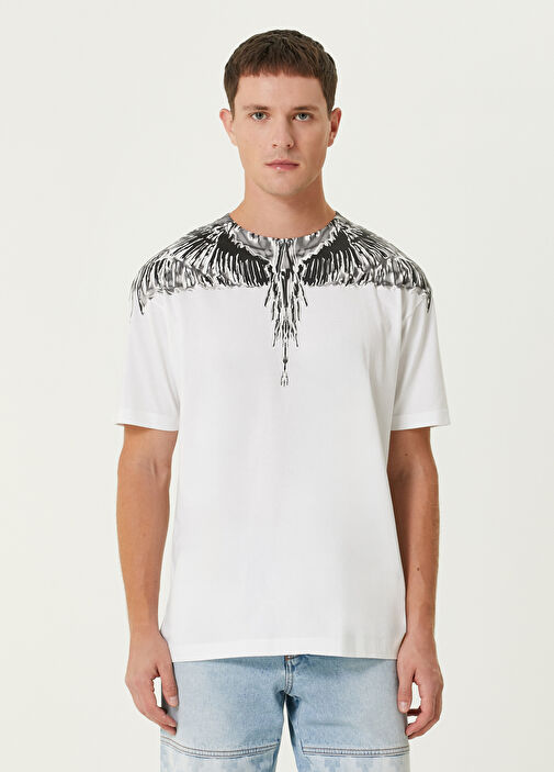 Marcelo Burlon Siyah Beyaz Erkek Beyaz T shirt 1562973 Beymen