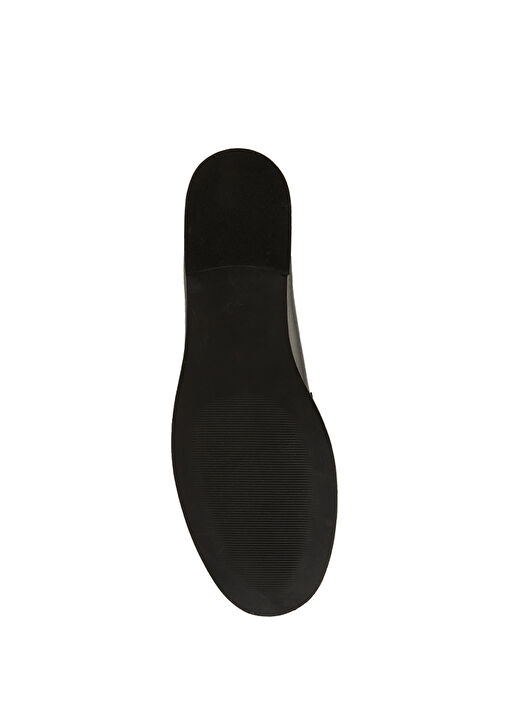 Siyah Logo Tokalı Kadın Deri Loafer - Görsel 6