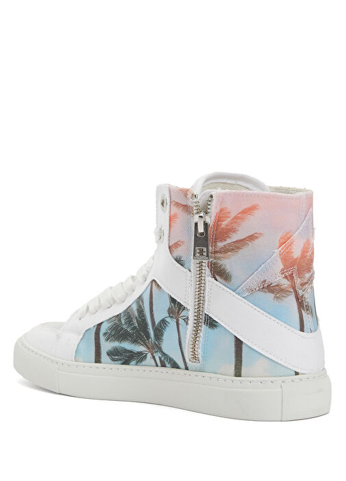 Beyaz Palmiye Baskılı Sneaker - Görsel 4