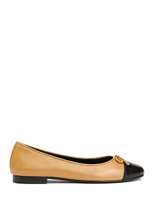 Cap Toe Bej Siyah Deri Babet - Görsel 2