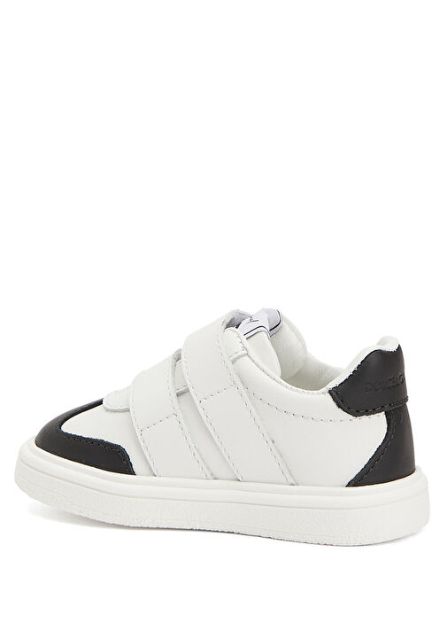 Siyah Beyaz Erkek Çocuk Deri Sneaker - Görsel 4