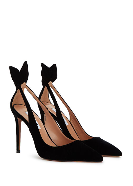 Aquazzura Aquazzura Bow Tie Siyah Süet Stiletto Basketbol Ayakkabıları | Beymen Siyah - 3. görsel