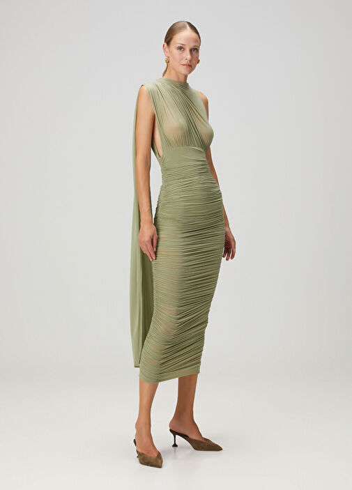 Magda Butrym - Green Draped Midi Dress