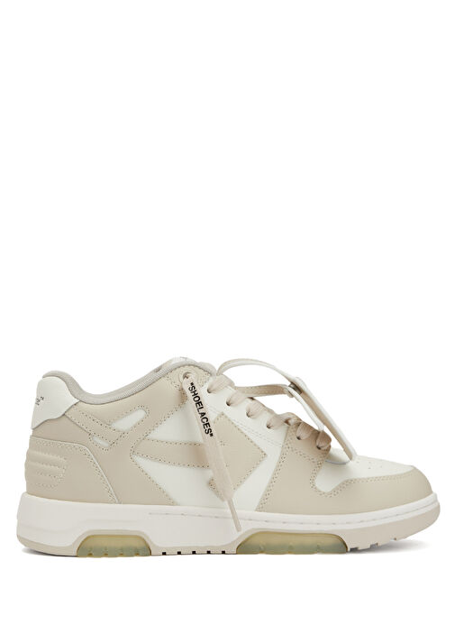 Bej Beyaz Kadın Deri Sneaker - Görsel 2