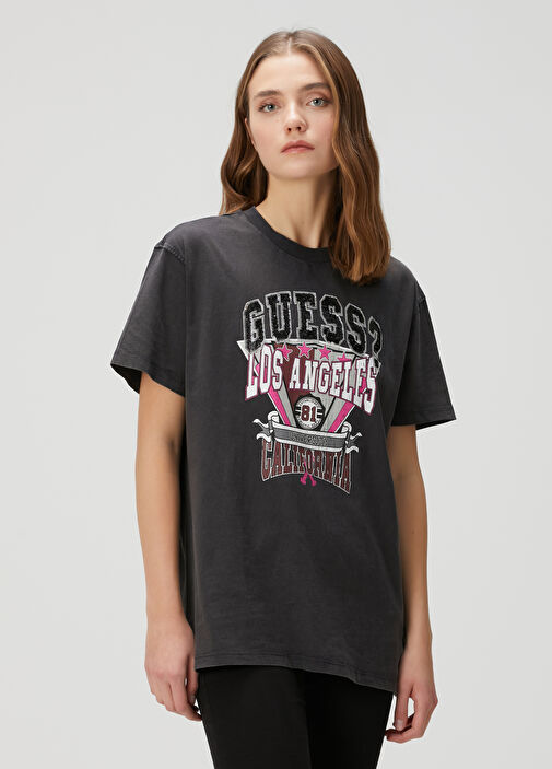 Guess Siyah Kad n Basket Antrasit Payetli T shirt 1546797 Beymen