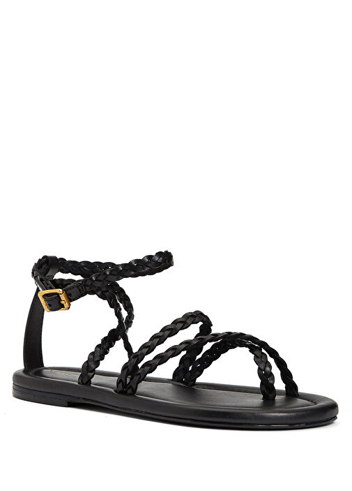 Penelope Siyah Kadın Deri Terlik - Görsel 3