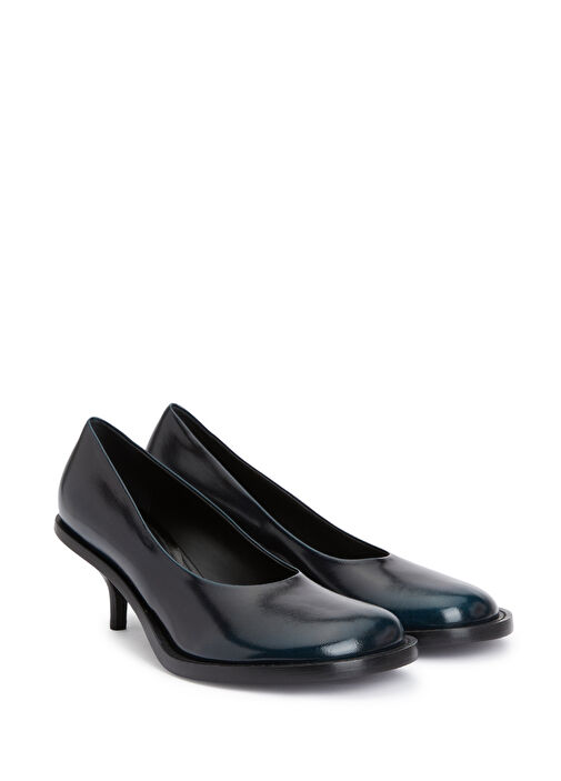 Siyah Kadın Deri Topuklu Ayakkabı - Görsel 3