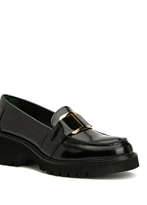 Siyah Kadın Deri Loafer - Görsel 7