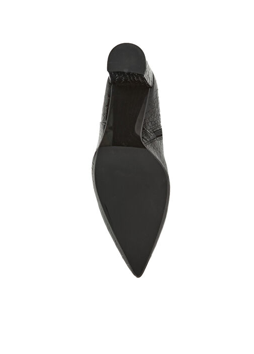 Siyah Kroko Desenli Kadın Deri Bot - Görsel 6