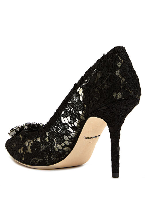 Siyah Dantel Stiletto - Görsel 4