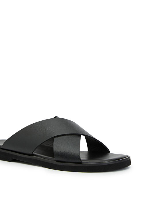 George Hogg Siyah George Hogg Rahat Erkek Günlük Deri Terlik