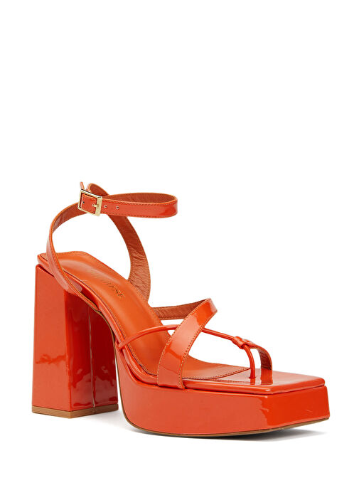 Turuncu Kadın Deri Sandalet - Görsel 3