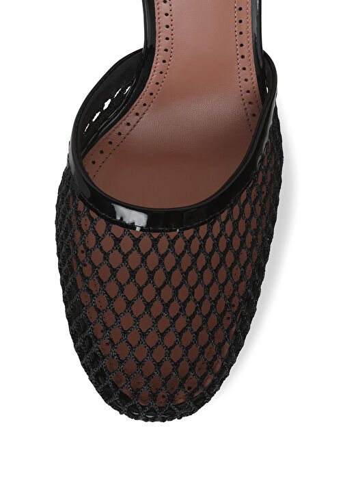 Siyah File Dokulu Topuklu Ayakkabı - Görsel 5