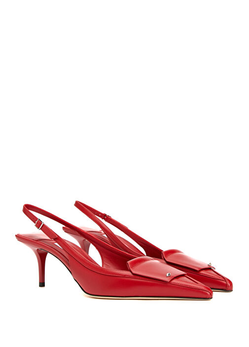 Frances Kırmızı Deri Topuklu Ayakkabı - Görsel 3