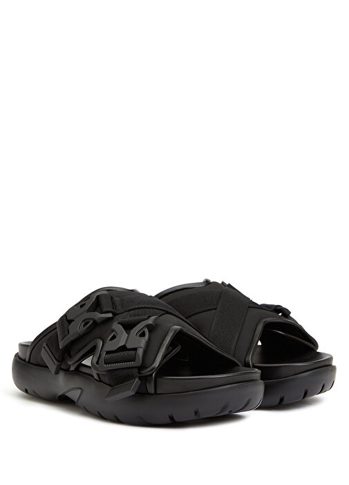 Siyah Erkek Deri Sandalet - Görsel 3