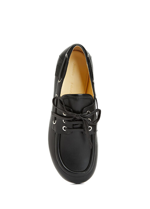 Siyah Kadın Deri Loafer - Görsel 5