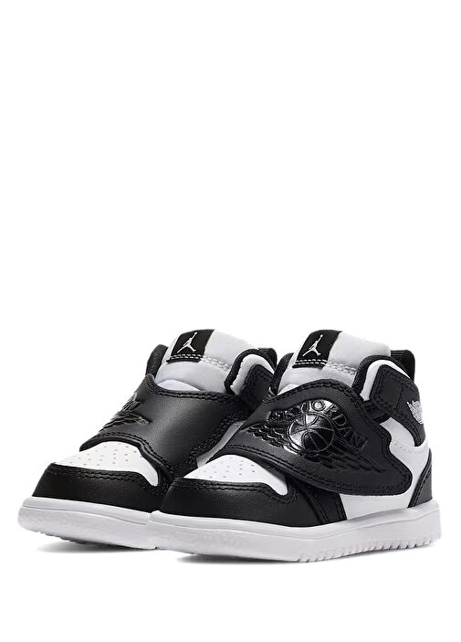 Sky Jordan 1 Siyah Silver Erkek Çocuk Deri Sneaker - Görsel 4
