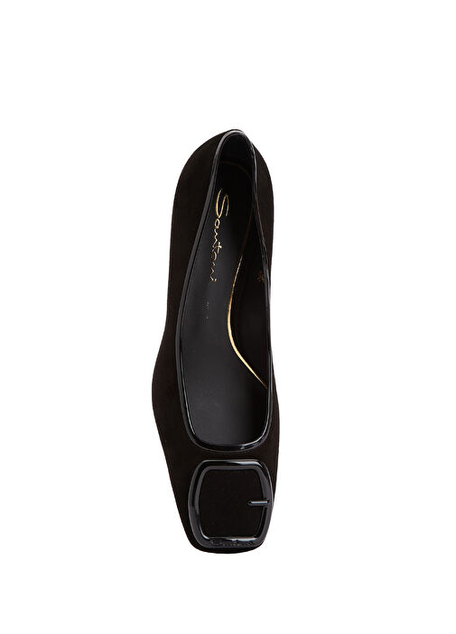 Siyah Deri Topuklu Ayakkabı - Görsel 5