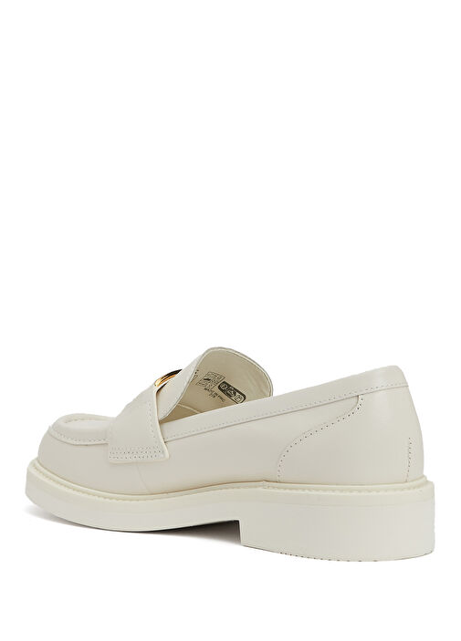 Shuttle Krem Kadın Deri Loafer - Görsel 4