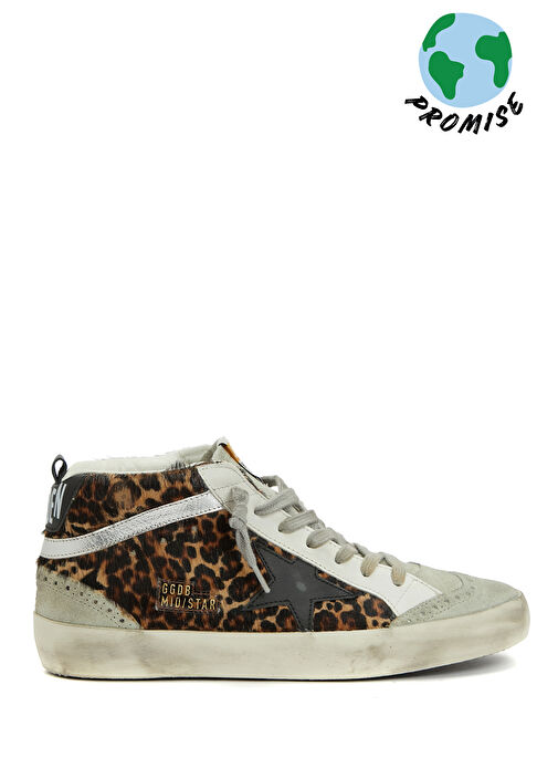 Mid Star Leopar Desenli Kadın Sneaker - Görsel 2