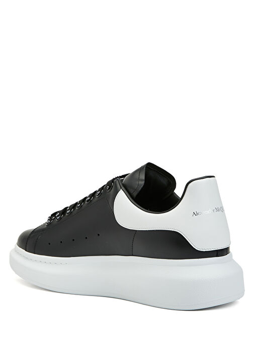 Oversized Siyah Erkek Deri Sneaker - Görsel 4