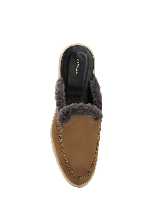 Bej Kadın Deri Terlik - Görsel 5