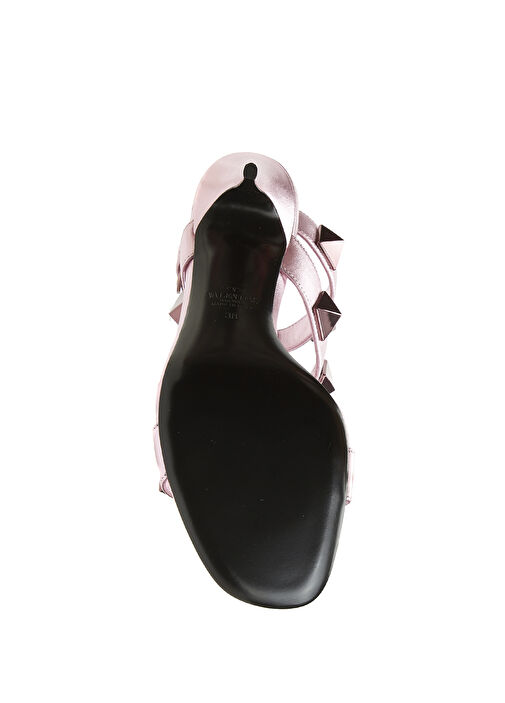 Rockstud Pembe Deri Sandalet - Görsel 6