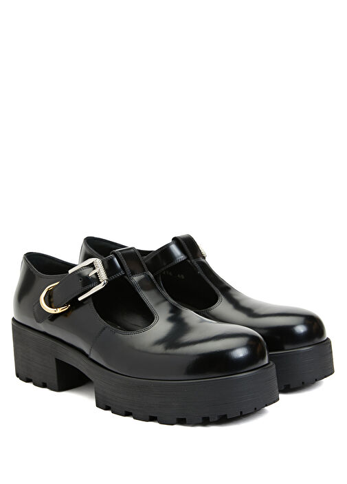 Voyou Siyah Kadın Deri Ayakkabı - Görsel 3