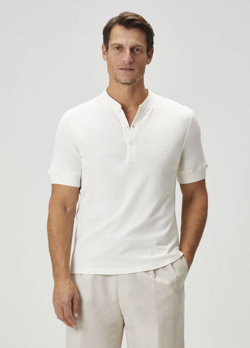 Brunello Cucinelli Beyaz Erkek Beyaz Polo Yaka T-shirt 1886266