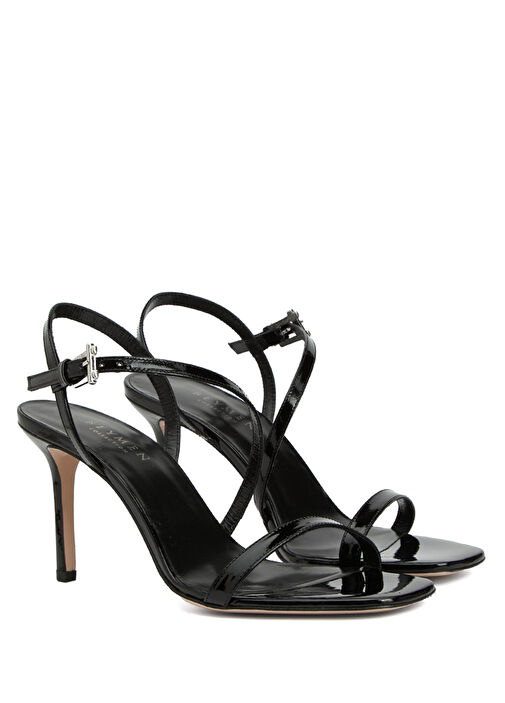 Siyah Kadın Rugan Sandalet - Görsel 8