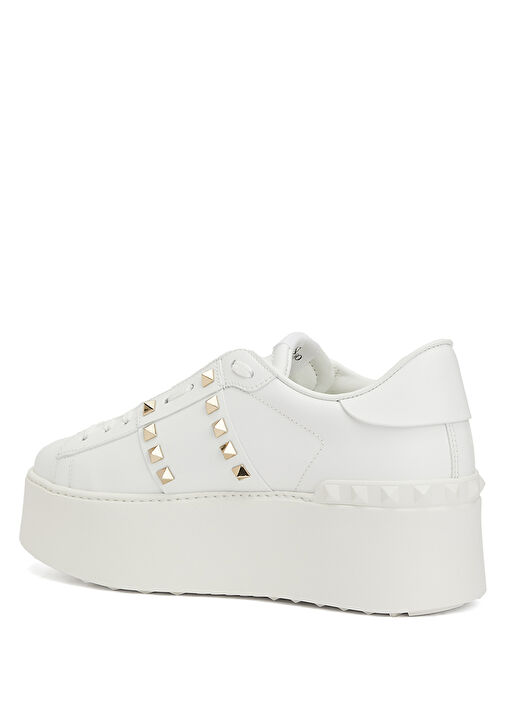 Rockstud Untitled Beyaz Kadın Deri Sneaker - Görsel 4