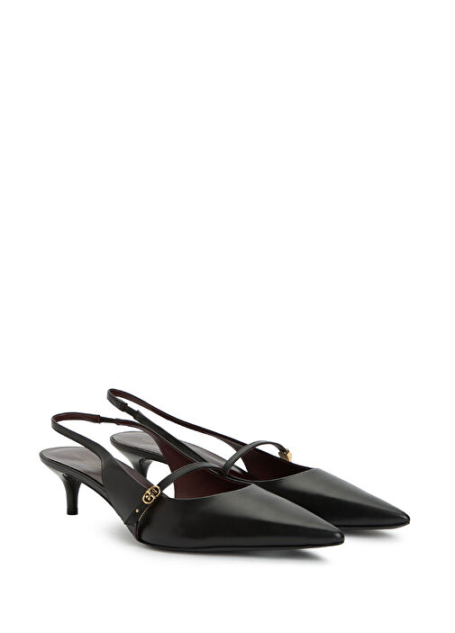 Mary Jane Siyah Deri Topuklu Ayakkabı - Görsel 3