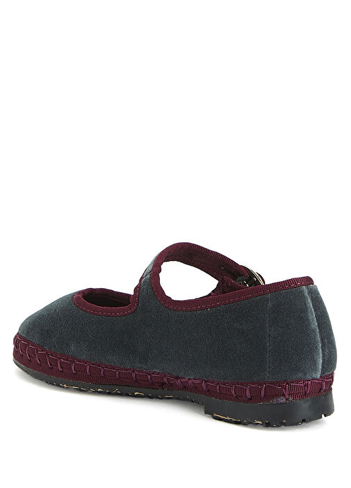 Georgina Gri Kız Çocuk Kadife Babet - Görsel 4