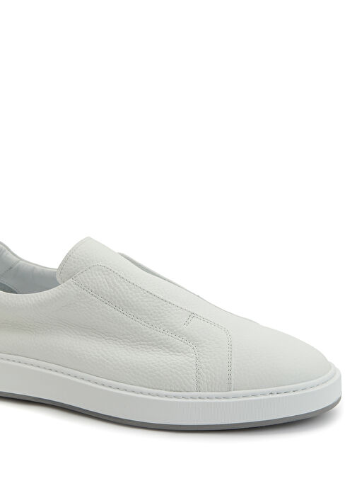 Beyaz Erkek Süet Deri Sneaker - Görsel 7