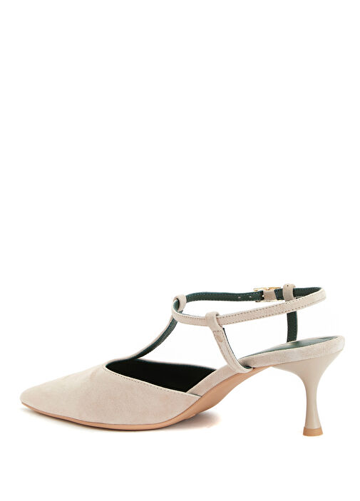 Nude Süet Topuklu Ayakkabı - Görsel 4