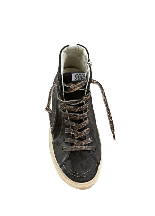 Slide Siyah Kadın Deri Bilek Boy Sneaker - Görsel 5