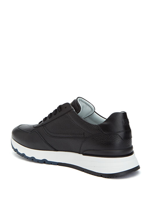 Siyah Erkek Deri Sneaker - Görsel 4