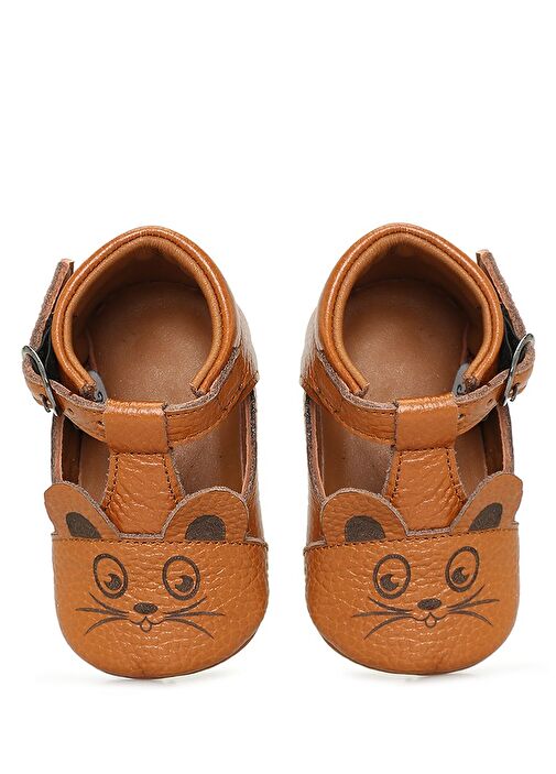 Taba Desenli El Yapımı Unisex Bebek Deri Ayakkabı - Görsel 6