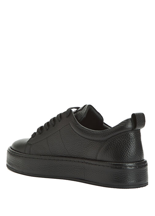 Siyah Erkek Deri Sneaker - Görsel 4