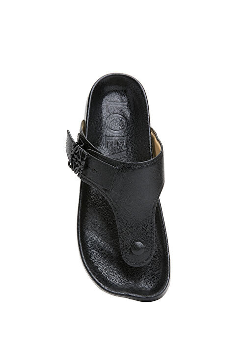 Siyah Kadın Deri Terlik - Görsel 5